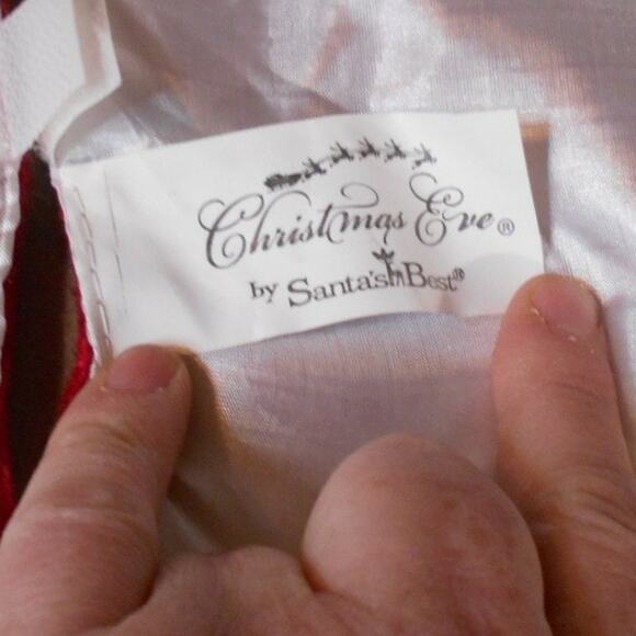 Santa's Best Mini Christmas Tree Skirt 18" Round/ 9" Radius Red & White - Picture 6 of 8